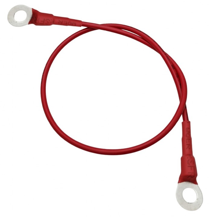 Jumper Cable, 6mm Ring Type Lug to Lug Terminals, 24A 150cm Red