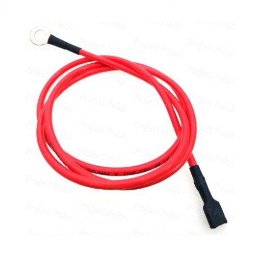 Female Spade to 6mm Ring Type Lug Terminals Cable - 13A 20cm Red (Min Order Quantity 1pc for this Product)