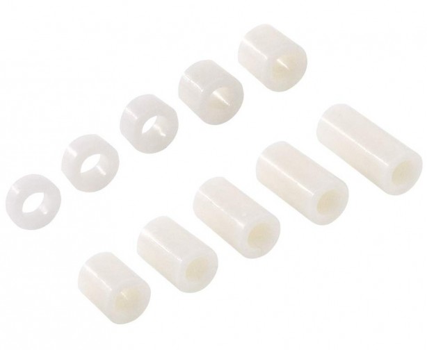 8mm Plastic Spacer For M4 Screws - White (Min Order Quantity 1pc for this Product)