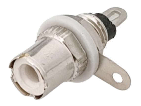 RCA Female Chassis Mount Connector - White (Min Order Quantity 1pc for this Product)