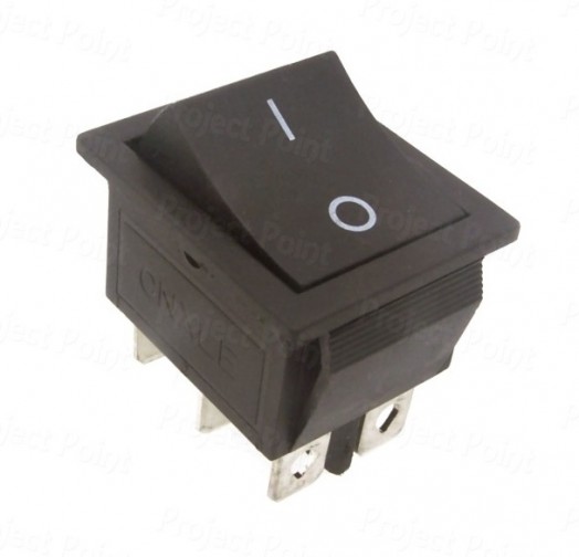 10A-15A DPDT Best Quality Non-Illuminated Rocker Switch - Black (Min Order Quantity 1pc for this Product)