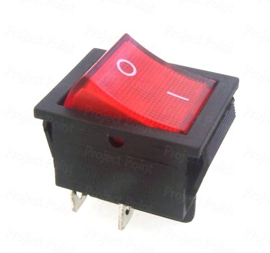 15A-16A DPST Best Quality Illuminated Rocker Switch - Red (Min Order Quantity 1pc for this Product)