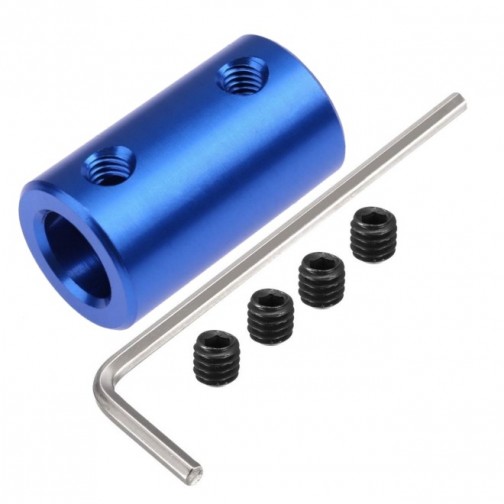 5mm to 8mm Bore Rigid Coupling - Aluminum Shaft Coupler Blue (Min Order Quantity 1pc for this Product)