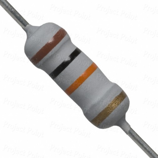 10K Ohm 1W Flameproof Metal Oxide Resistor - Medium Quality (Min Order Quantity 1pc for this Product)