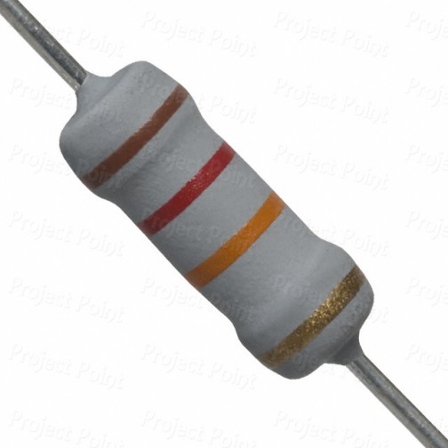 12K Ohm 1W Flameproof Metal Oxide Resistor - Medium Quality (Min Order Quantity 1pc for this Product)