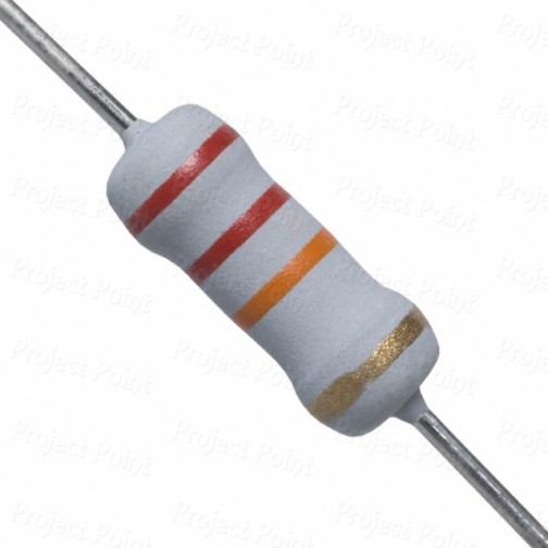 22K Ohm 1W Flameproof Metal Oxide Resistor - Medium Quality (Min Order Quantity 1pc for this Product)