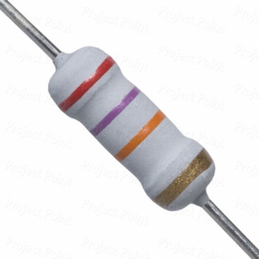 27K Ohm 1W Flameproof Metal Oxide Resistor - Medium Quality (Min Order Quantity 1pc for this Product)