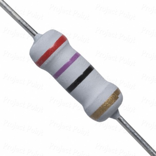 27 Ohm 2W Flameproof Metal Oxide Resistor - Medium Quality (Min Order Quantity 1pc for this Product)