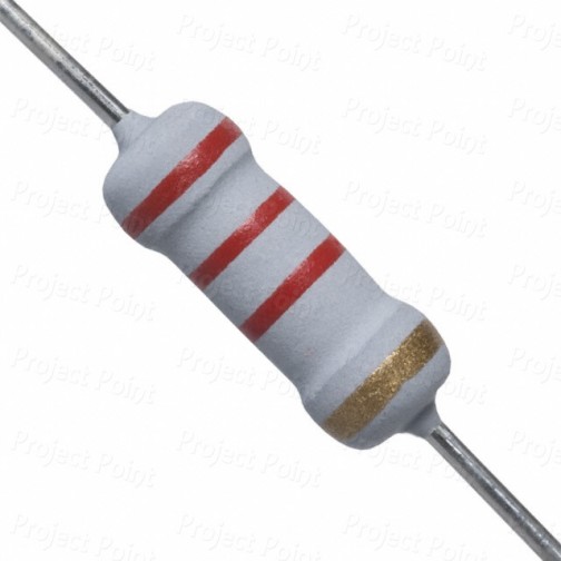 2.2K Ohm 1W Flameproof Metal Oxide Resistor - Medium Quality (Min Order Quantity 1pc for this Product)