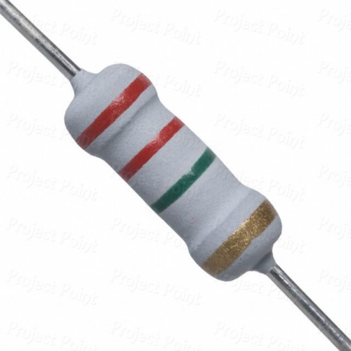 2.2M Ohm 2W Flameproof Metal Oxide Resistor - Medium Quality (Min Order Quantity 1pc for this Product)