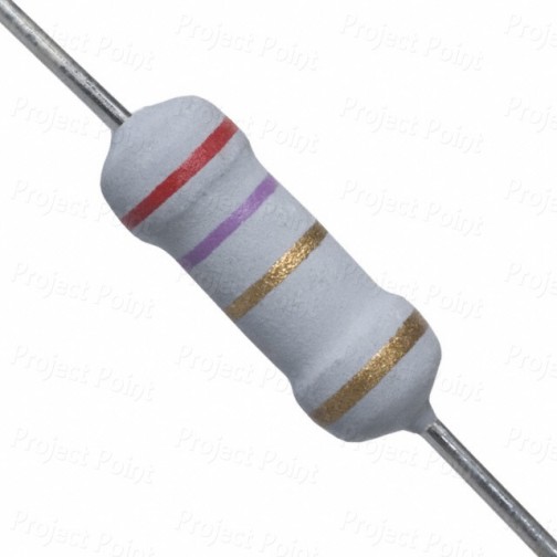 2.7 Ohm 1W Flameproof Metal Oxide Resistor - Medium Quality (Min Order Quantity 1pc for this Product)