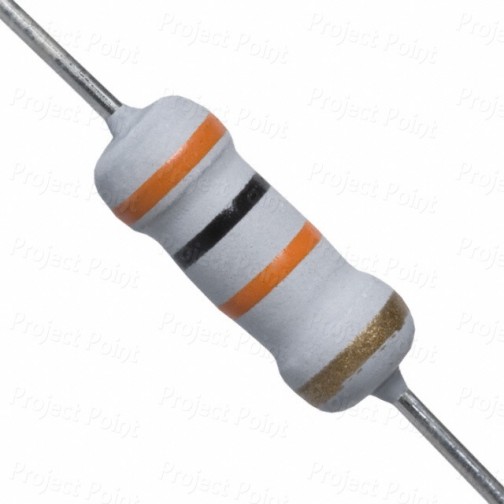 30K Ohm 1W Flameproof Metal Oxide Resistor - Medium Quality (Min Order Quantity 1pc for this Product)
