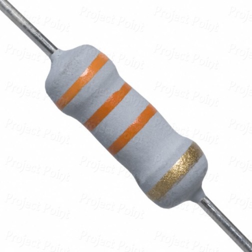 33K Ohm 1W Flameproof Metal Oxide Resistor - Medium Quality (Min Order Quantity 1pc for this Product)