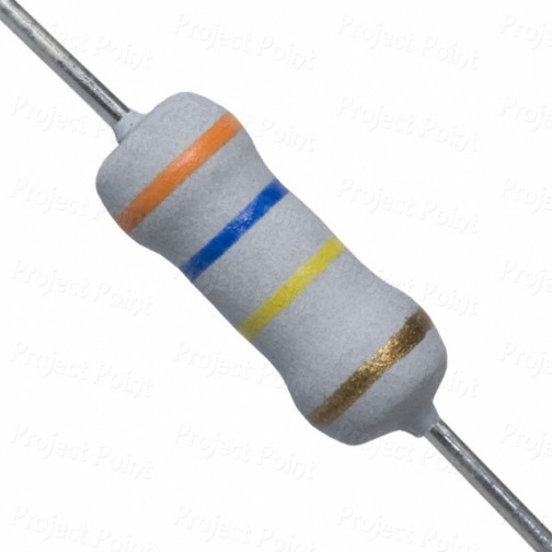 360K Ohm 1W Flameproof Metal Oxide Resistor - Medium Quality (Min Order Quantity 1pc for this Product)