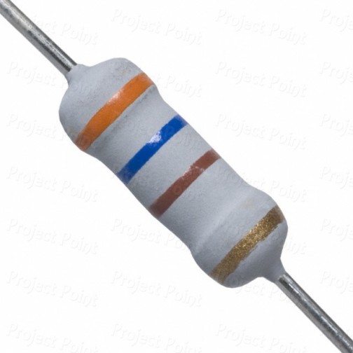 360 Ohm 1W Flameproof Metal Oxide Resistor - Medium Quality (Min Order Quantity 1pc for this Product)