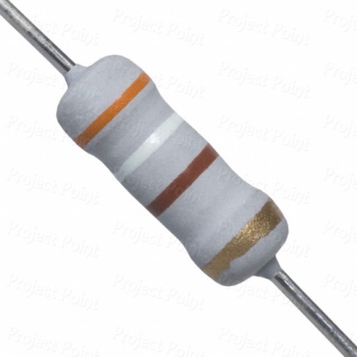 390 Ohm 1W Flameproof Metal Oxide Resistor - Medium Quality (Min Order Quantity 1pc for this Product)