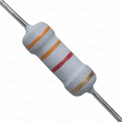 3.3K Ohm 1W Flameproof Metal Oxide Resistor - Medium Quality (Min Order Quantity 1pc for this Product)