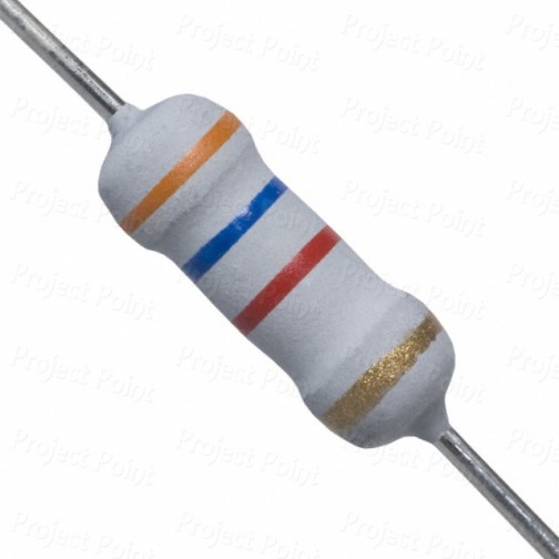 3.6K Ohm 1W Flameproof Metal Oxide Resistor - Medium Quality (Min Order Quantity 1pc for this Product)
