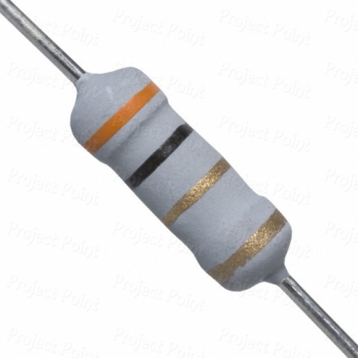 3 Ohm 1W Flameproof Metal Oxide Resistor - Medium Quality (Min Order Quantity 1pc for this Product)