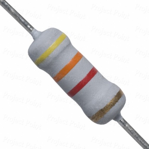 4.3K Ohm 1W Flameproof Metal Oxide Resistor - Medium Quality (Min Order Quantity 1pc for this Product)