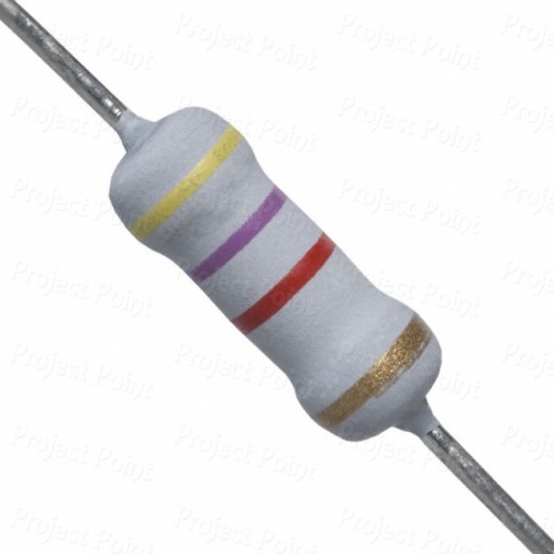 4.7K Ohm 1W Flameproof Metal Oxide Resistor - Medium Quality (Min Order Quantity 1pc for this Product)
