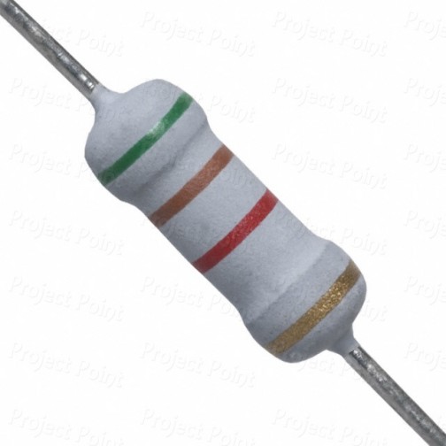 5.1K Ohm 1W Flameproof Metal Oxide Resistor - Medium Quality (Min Order Quantity 1pc for this Product)