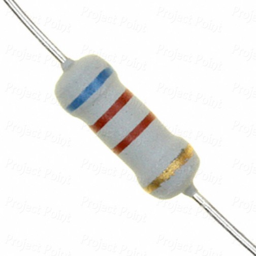 6.2K Ohm 1W Flameproof Metal Oxide Resistor - Medium Quality (Min Order Quantity 1pc for this Product)