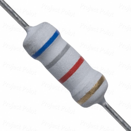6.8K Ohm 1W Flameproof Metal Oxide Resistor - Medium Quality (Min Order Quantity 1pc for this Product)