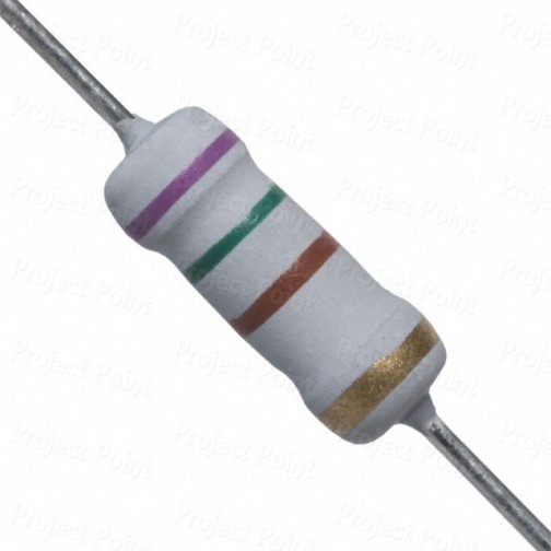 750 Ohm 1W Flameproof Metal Oxide Resistor - Medium Quality (Min Order Quantity 1pc for this Product)