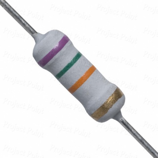 75K Ohm 1W Flameproof Metal Oxide Resistor - Medium Quality (Min Order Quantity 1pc for this Product)