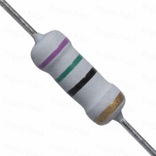 75 Ohm 1W Flameproof Metal Oxide Resistor - Medium Quality (Min Order Quantity 1pc for this Product)