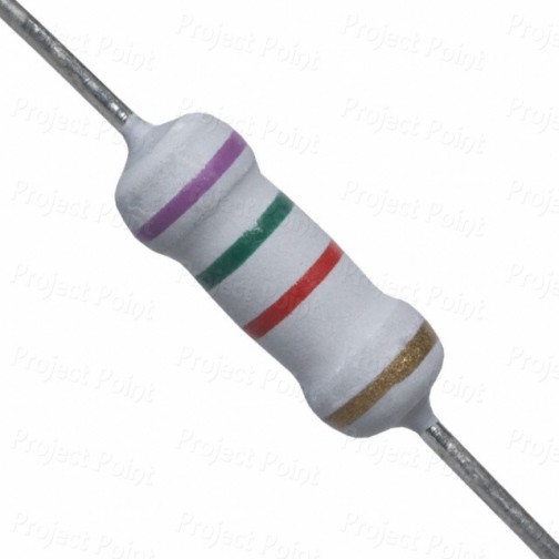 7.5K Ohm 1W Flameproof Metal Oxide Resistor - Medium Quality (Min Order Quantity 1pc for this Product)