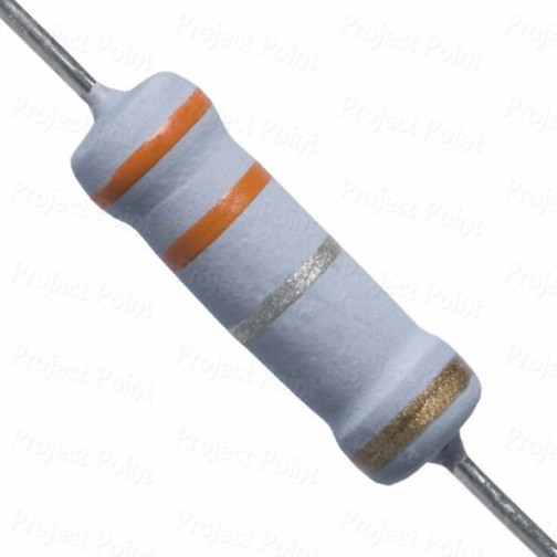0.33 Ohm 1W Flameproof Metal Oxide Resistor - Medium Quality (Min Order Quantity 1pc for this Product)