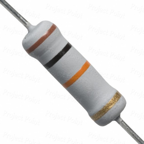 10K Ohm 2W Flameproof Metal Oxide Resistor - Medium Quality (Min Order Quantity 1pc for this Product)