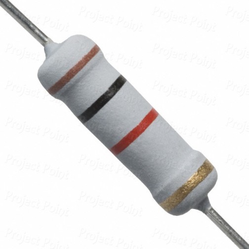1K Ohm 2W Flameproof Metal Oxide Resistor - Medium Quality (Min Order Quantity 1pc for this Product)