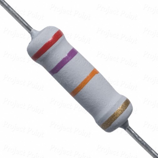 27K Ohm 2W Flameproof Metal Oxide Resistor - Medium Quality (Min Order Quantity 1pc for this Product)