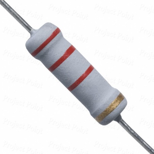 2.2K Ohm 2W Flameproof Metal Oxide Resistor - Medium Quality (Min Order Quantity 1pc for this Product)