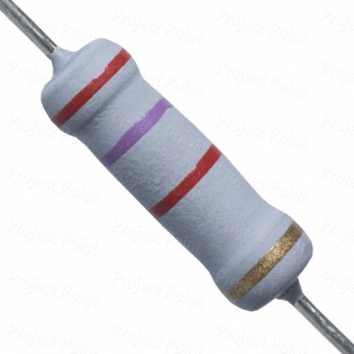 2.7K Ohm 2W Flameproof Metal Oxide Resistor - Medium Quality (Min Order Quantity 1pc for this Product)