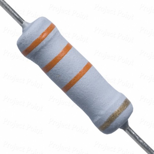 33K Ohm 2W Flameproof Metal Oxide Resistor - Medium Quality (Min Order Quantity 1pc for this Product)