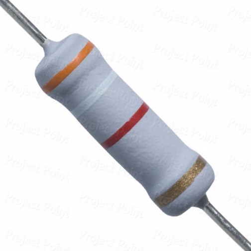 3.9K Ohm 1W Flameproof Metal Oxide Resistor - Medium Quality (Min Order Quantity 1pc for this Product)