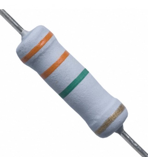 3.3M Ohm 2W Flameproof Metal Oxide Resistor - Medium Quality (Min Order Quantity 1pc for this Product)