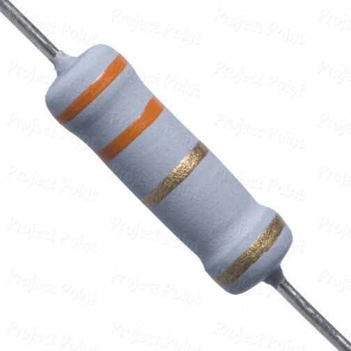 3.3 Ohm 2W Flameproof Metal Oxide Resistor - Medium Quality (Min Order Quantity 1pc for this Product)