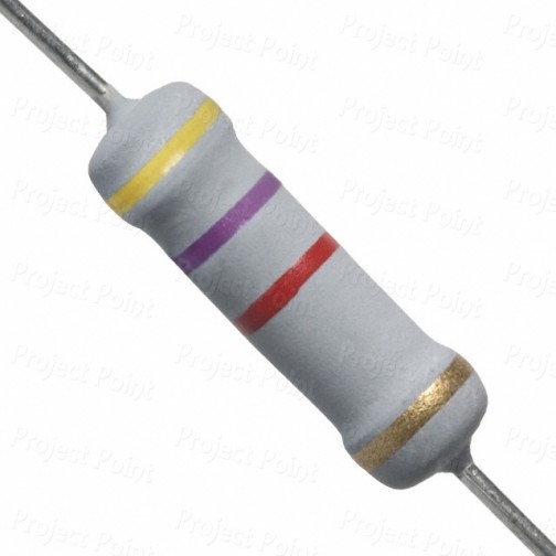 4.7K Ohm 2W Flameproof Metal Oxide Resistor - Medium Quality (Min Order Quantity 1pc for this Product)