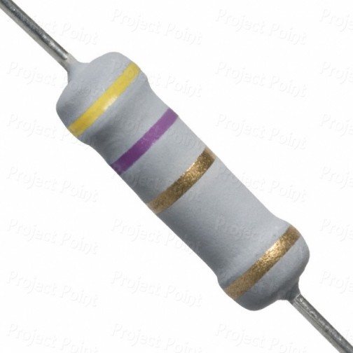 4.7 Ohm 2W Flameproof Metal Oxide Resistor - High Quality (Min Order Quantity 1pc for this Product)