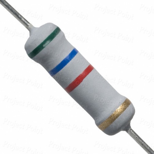 5.6K Ohm 2W Flameproof Metal Oxide Resistor - Medium Quality (Min Order Quantity 1pc for this Product)