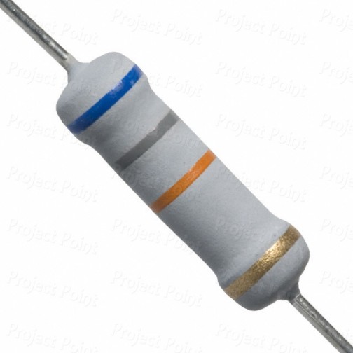 68K Ohm 2W Flameproof Metal Oxide Resistor - Medium Quality (Min Order Quantity 1pc for this Product)