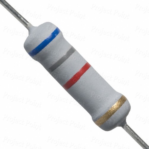 6.8K Ohm 2W Flameproof Metal Oxide Resistor - Medium Quality (Min Order Quantity 1pc for this Product)
