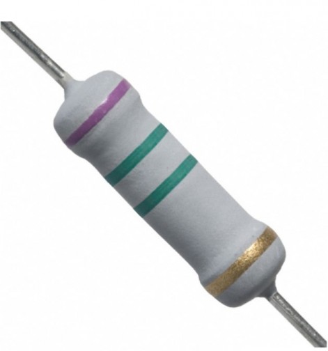 7.5M Ohm 2W Flameproof Metal Oxide Resistor - Medium Quality (Min Order Quantity 1pc for this Product)