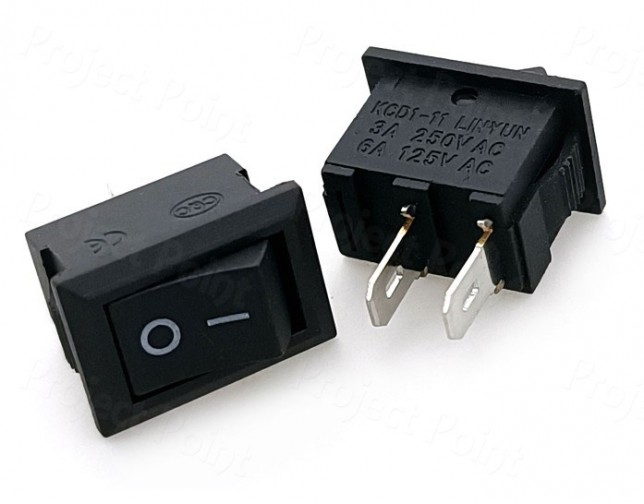 3A SPST High Quality 2-Pin Rocker Switch - Black (Min Order Quantity 1pc for this Product)
