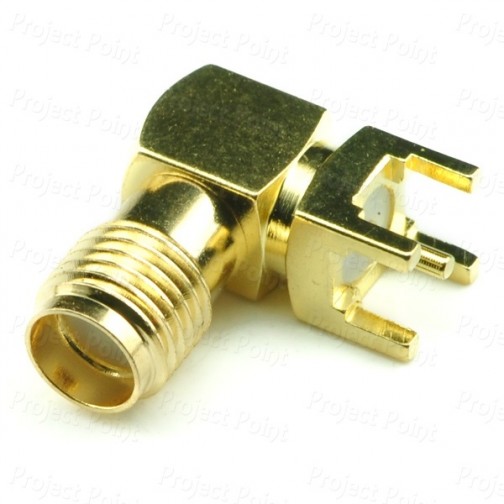 SMA Connector - Gold Plated Female Horizontal PCB Mount (Min Order Quantity 1pc for this Product)